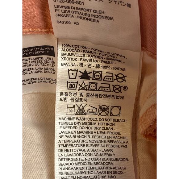 Levi's Salmon Mid-Rise Cuffed Hem 5-Pocket Hem Irregular Fit Size 29 - Picture 7 of 10